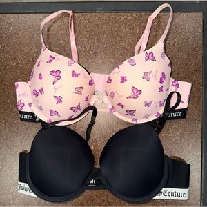 Juicy Couture Butterfly Print and Black Bra Duo